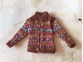 Cardigan style Fair Isle, tricoté main