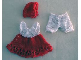 Three piece little girl knitted outfit